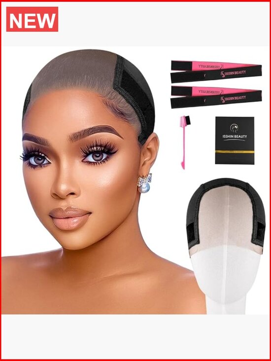 Lace Wig Grip Cap 4x5 Transparent Swiss Lace Front Non-slip Velcro Headband main image 4